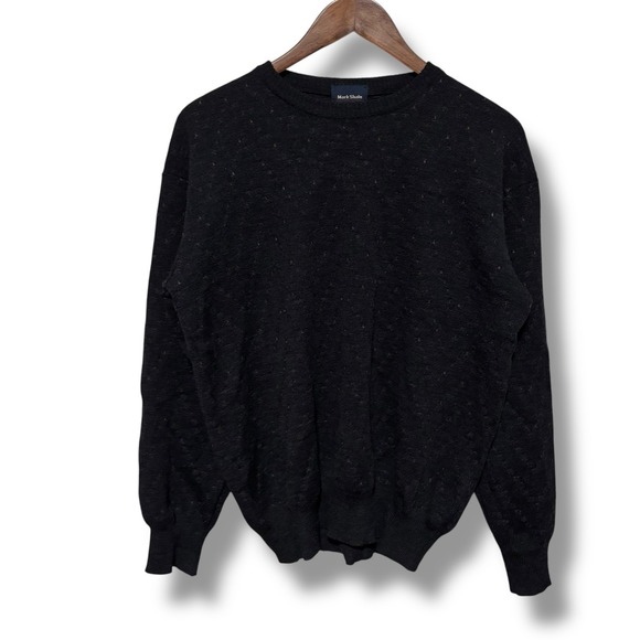 Vintage‎ Mark Shale Men's 100% Virgin Wool Knit Sweater Striped *Flaw XL 23x26 - Picture 1 of 7